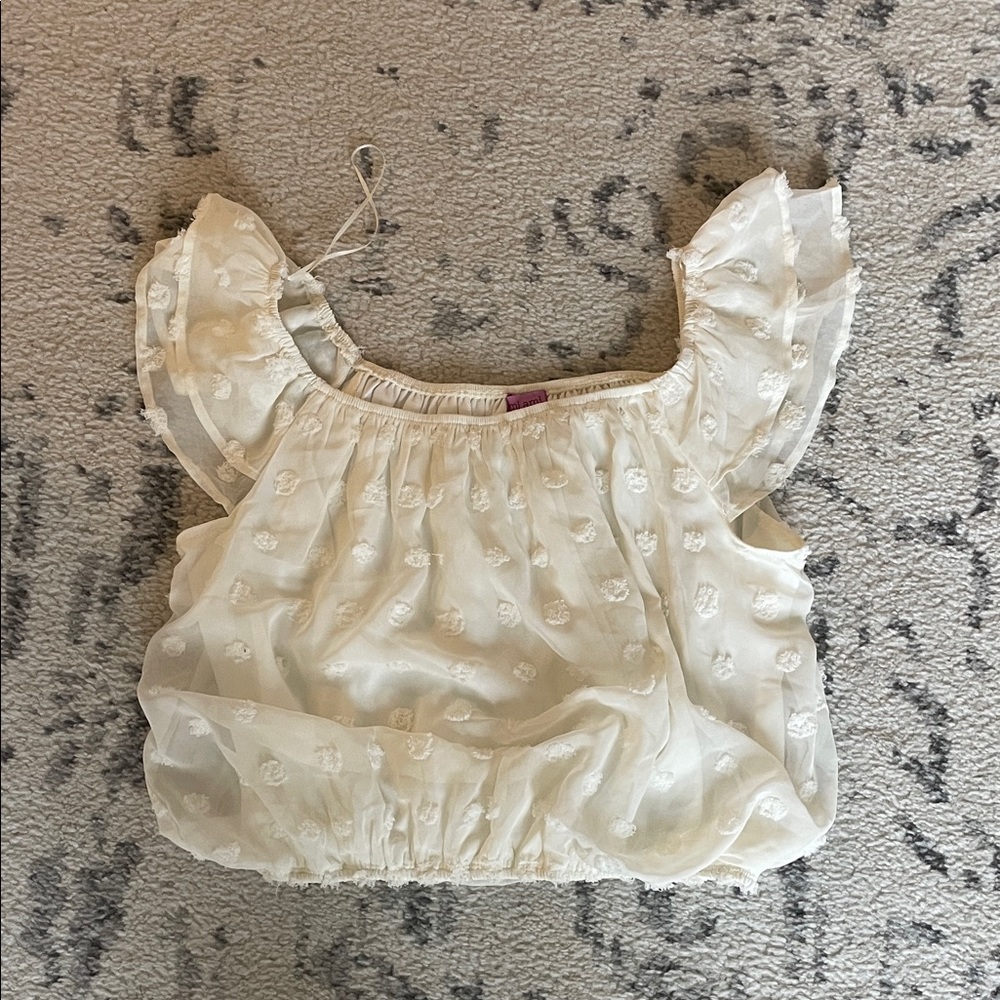 Miami Cream Ruffled Top